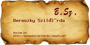 Bereszky Szilárda névjegykártya